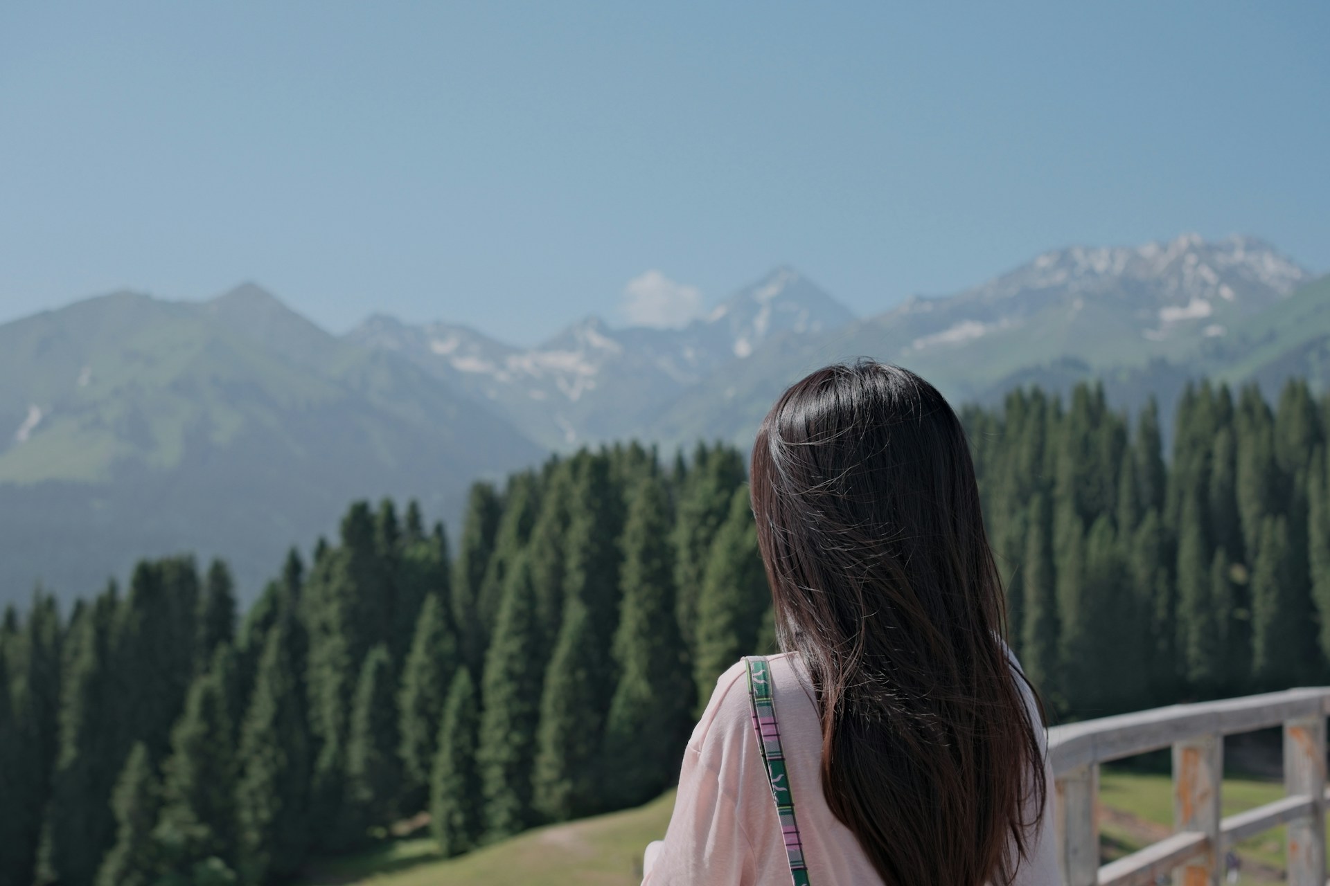 A woman outdoors