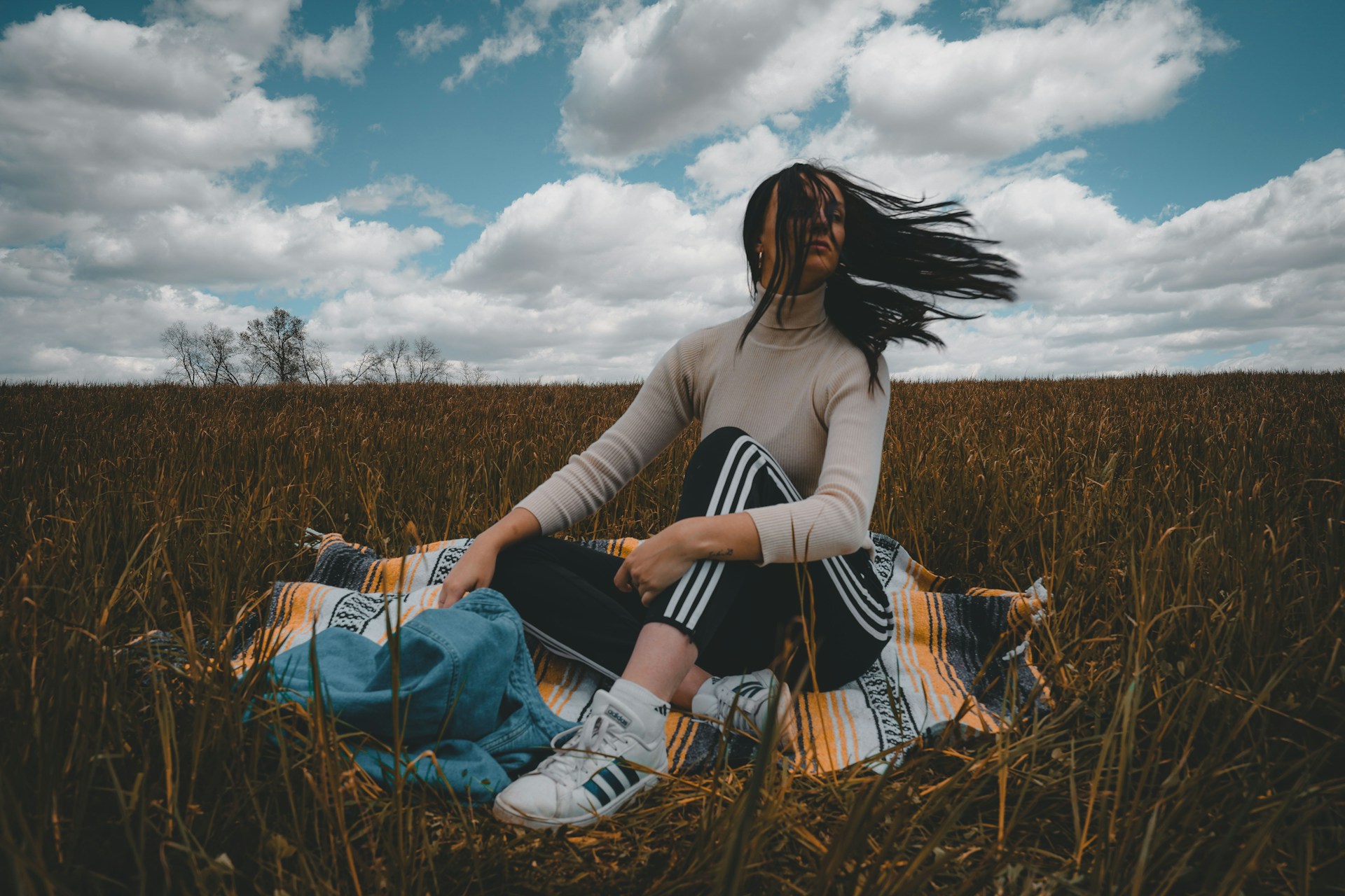 A woman outdoors