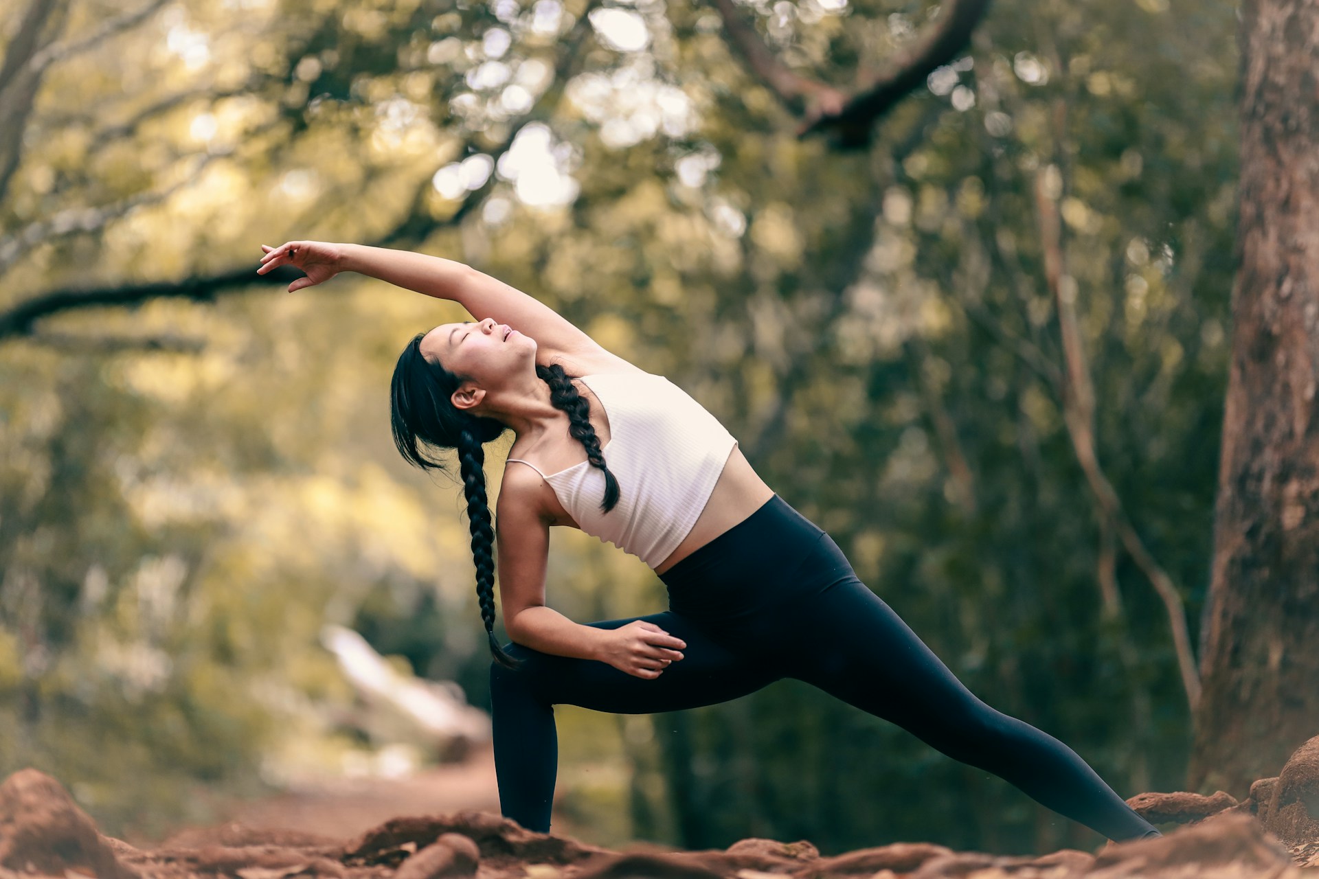 A woman doing yoga