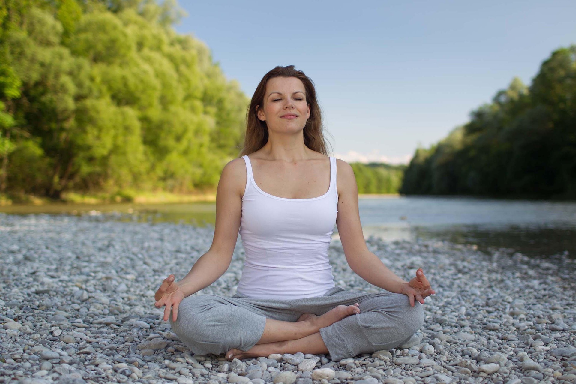 A Woman doing yoga