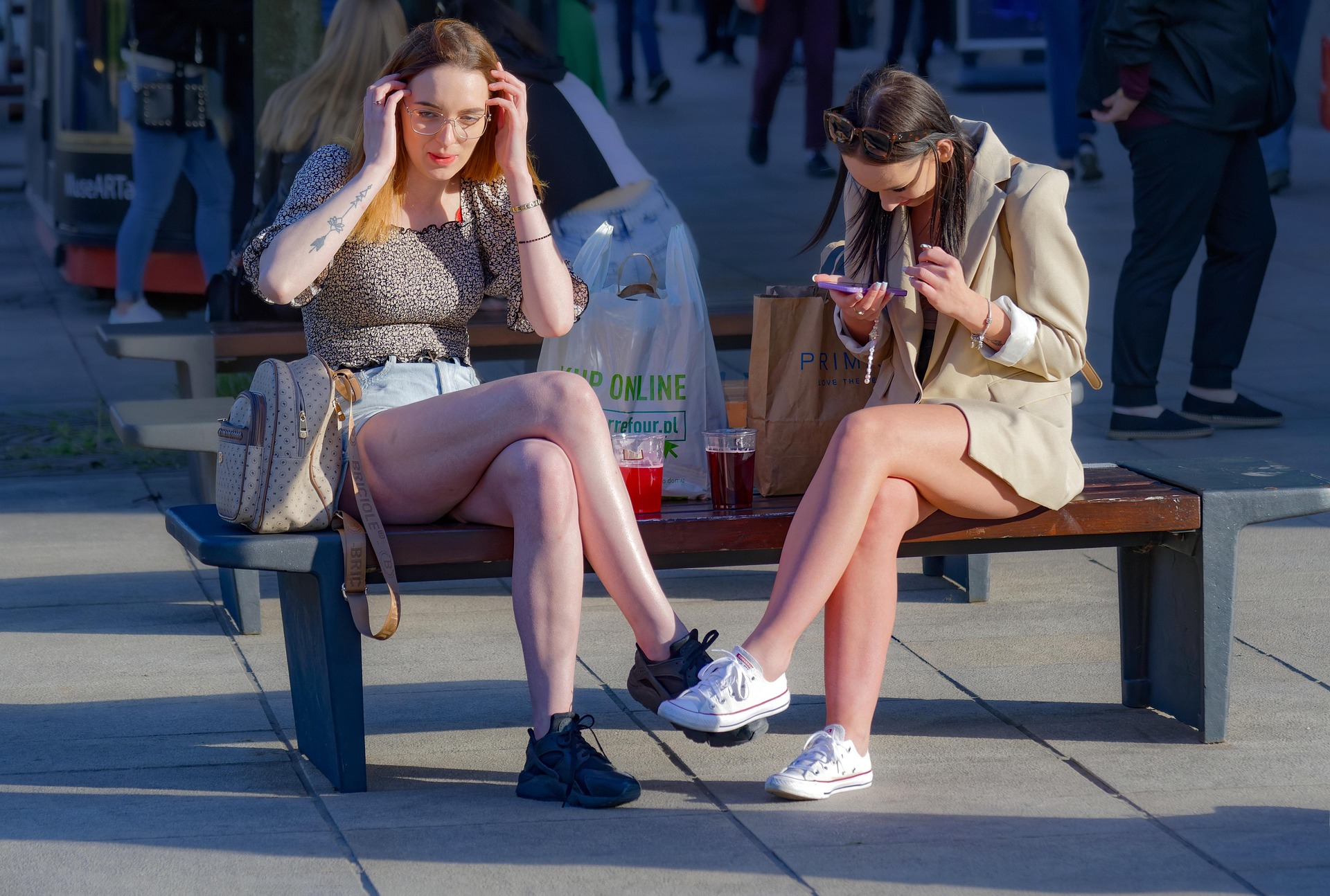 Women sitting outdoors